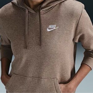 Nike women’s mink brown pullover fleece Hoodie